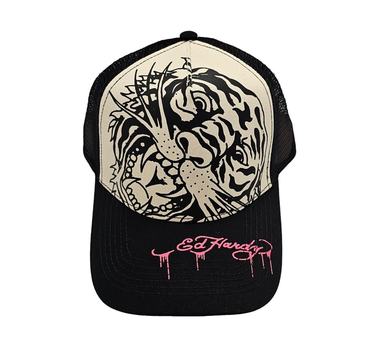?Ed Hardy Ivory/Black Tiger Outline Trucker Hat New With Tags ? Ed Hardy Tiger Outline Hat Ivory/Black - EHH0001-10 | eBay main image 3