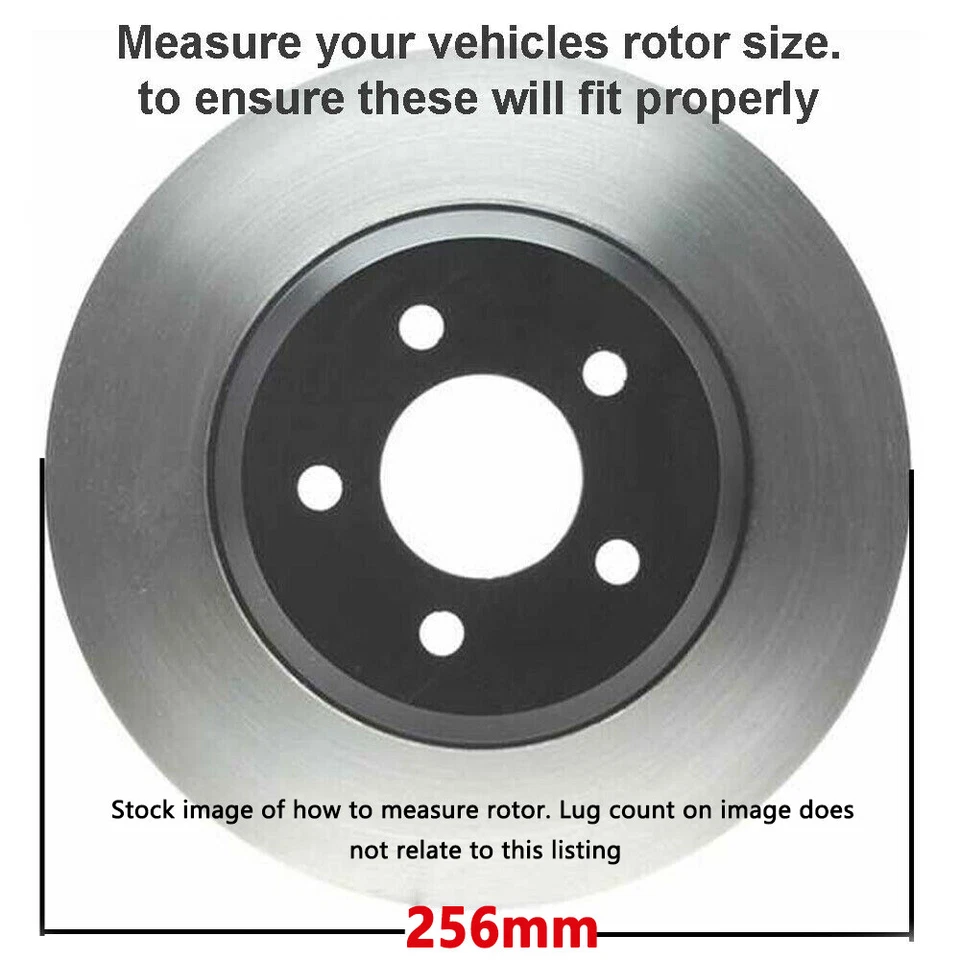 256mm Rear Brake Rotor Ceramic Pad for 2002-2003 Audi TT Quattro Volkswagen Golf - Image 3 of 4