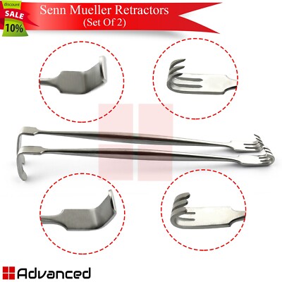 Senn Muller Retractors 16cm Sharp & Blunt Double End Prongs Surgical Instruments