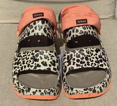 Crocs Hiker Xscape Animal Sandal Clog‎ - Khaki Leopard, Men\'s Size 13 Rare CROCS HIKER XSCAPE ANIMAL SANDAL CLOG Khaki Leopard Men  main image 3