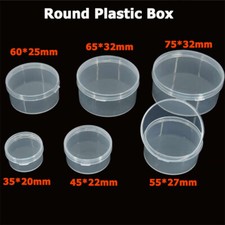 Round Clear Lidded Small Plastic Box for Organizer Jewelry Beads Storage Boxes