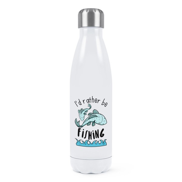 I'd Eher Sein Angeln Doppelwand Wasserflasche Lustig Fisch Sport Thermo-image