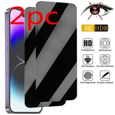 Tempered Glass Screen Protector Privacy for iPhone 15 14 13 12 11 Pro Max Plus