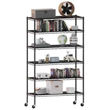 Wire Shelving Unit with Wheels Steel 6 Tier Heavy Duty Layer Rack 18x48x82 inch