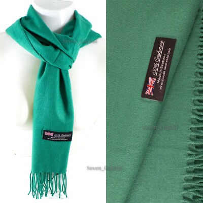 Mens Womens Winter Warm SCOTLAND Made 100% CASHMERE Scarf Scarves Plaid Wool