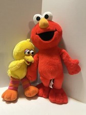 Sesame Street Plush Collectible Pair Lot 8 Tyco Big Bird And 12 Elmo