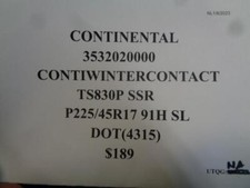 Continental Contiwintercontact Ts830p Ssr P 225 45 17 91h Sl Tire 3532020000 Bq1