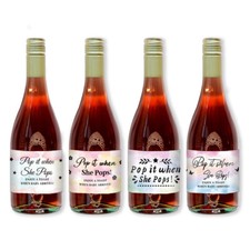 1set 4 Sheets Heart Theme Coated Paper Adhesive Sticker Wine Bottle Adhesive