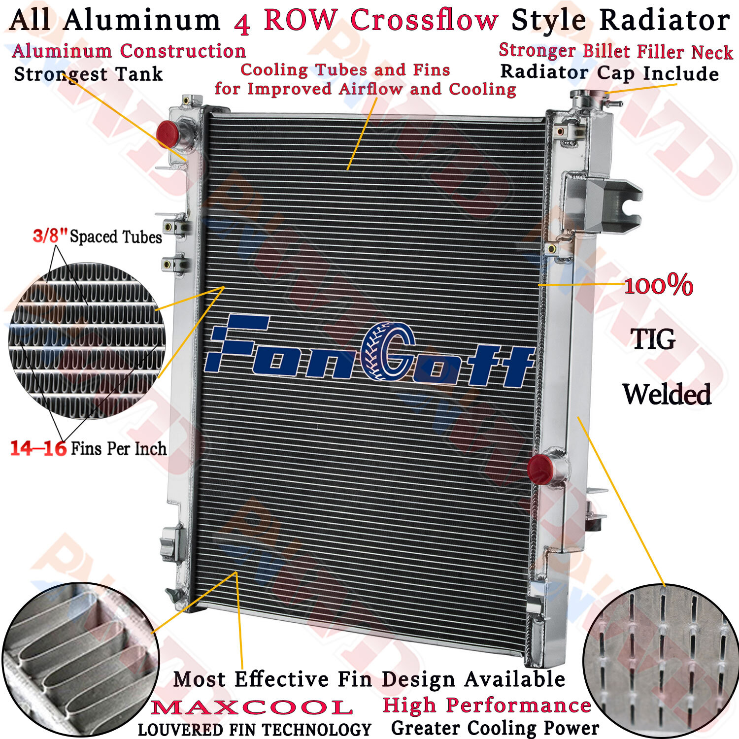 4 Row Core Radiator For 2010-2012 Dodge Ram 2500 3500 4500 PICKUP 6.7L L6 Diesel