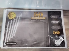 50 Pack 11x17 Inch Heavyweight Diamond Clear Sheet Protectors, Side Loading