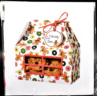 Gingerbread Boy & Girl Treat Gable Box,White,Handle,Foodcrafting Inspirations,3x