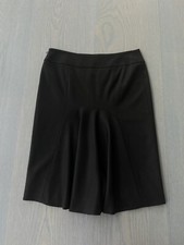 Valentino Black Virgin Wool Skirt Size 4 Made In Italy Back Ruffle