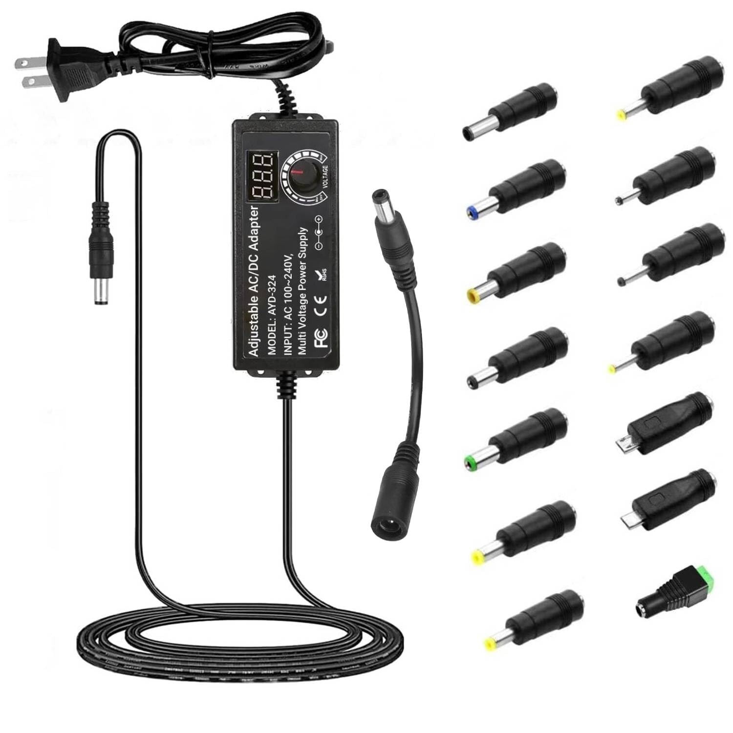 Adjustable Power Supply 3V~24V 3A 72W Universal Multi Voltage Power Adapter V...
