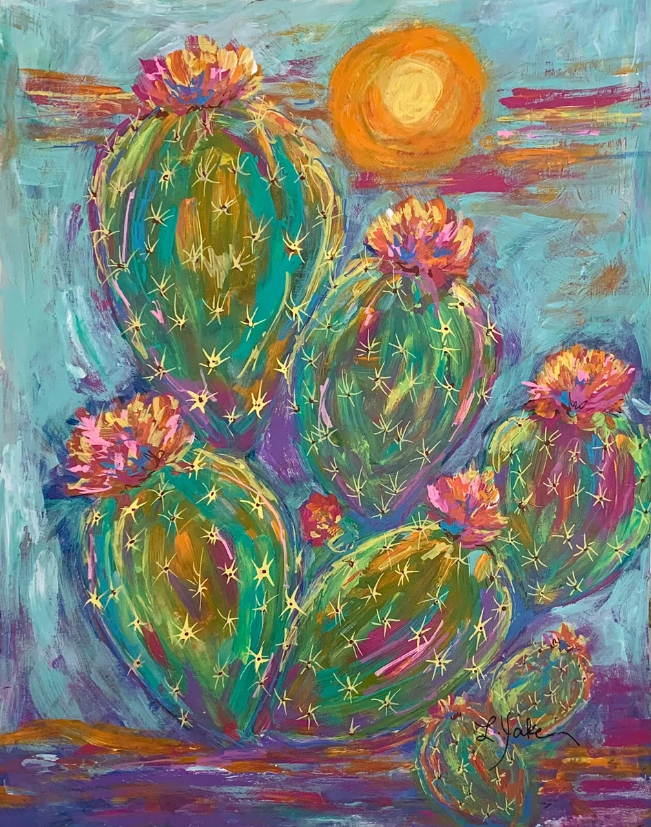 Abstract cheap cactus painting