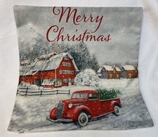 Christmas Barn Truck Tree Snow Christmas Throw Pillow Cover Holiday Home Decor