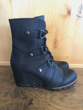 Sorel JOAN Of ARTIC BOTAS DE CUÑA NEGRAS 7 NEGRAS/Cantera Excelente Con cordones al Tobillo