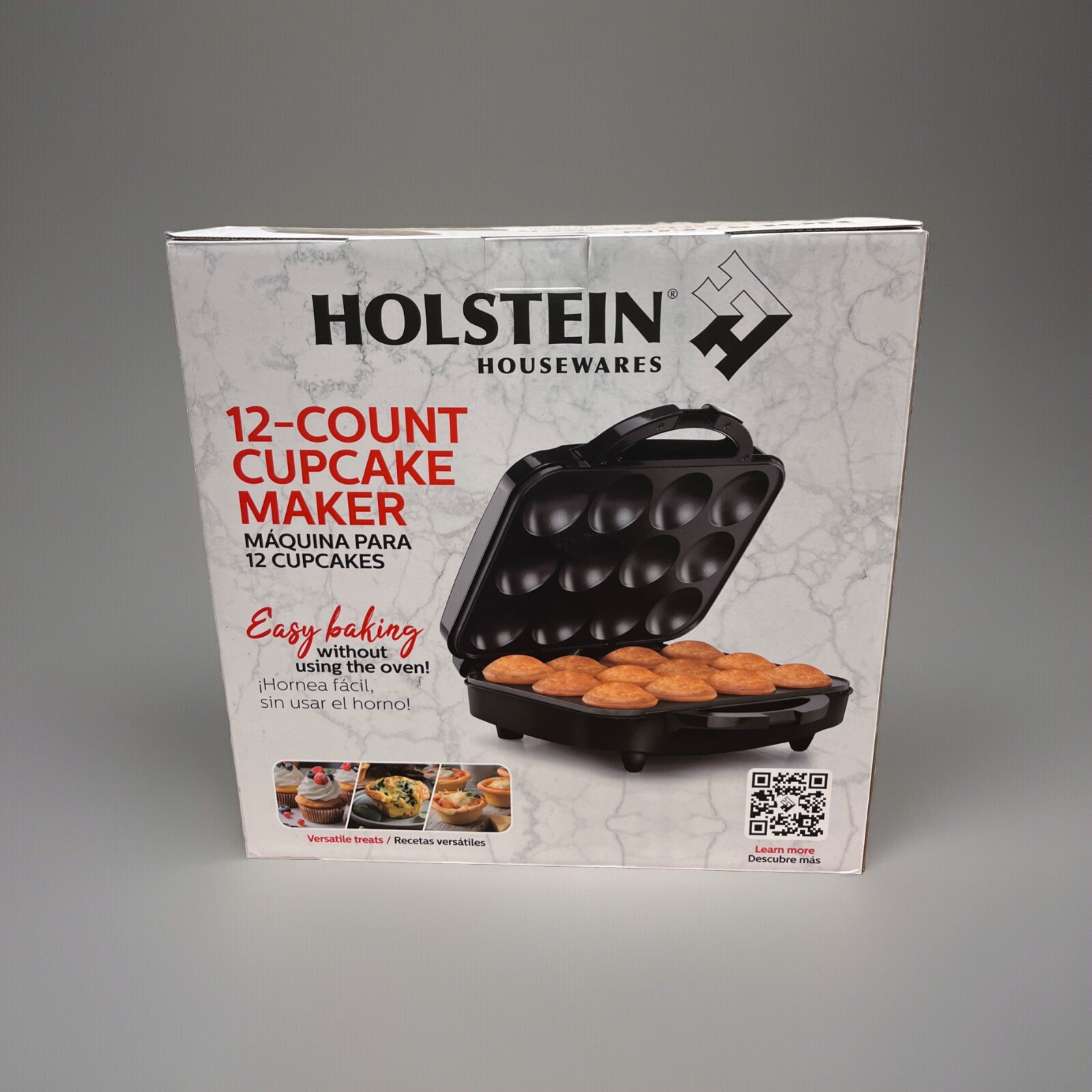 Cupcake Maker Black 12-Piece Non-Stick Power On Light Indicator Safety Lock-image