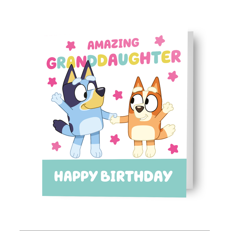 Granddaughter Birthday Card Bluey Girls Birthday Card Includes Envelope