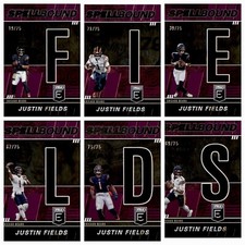 2022 Panini Donruss Elite Justin Fields Purple Spellbound Complete Set #d/75