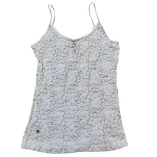 Ruby Ribbon White Lace Camisole Top Layering Medium