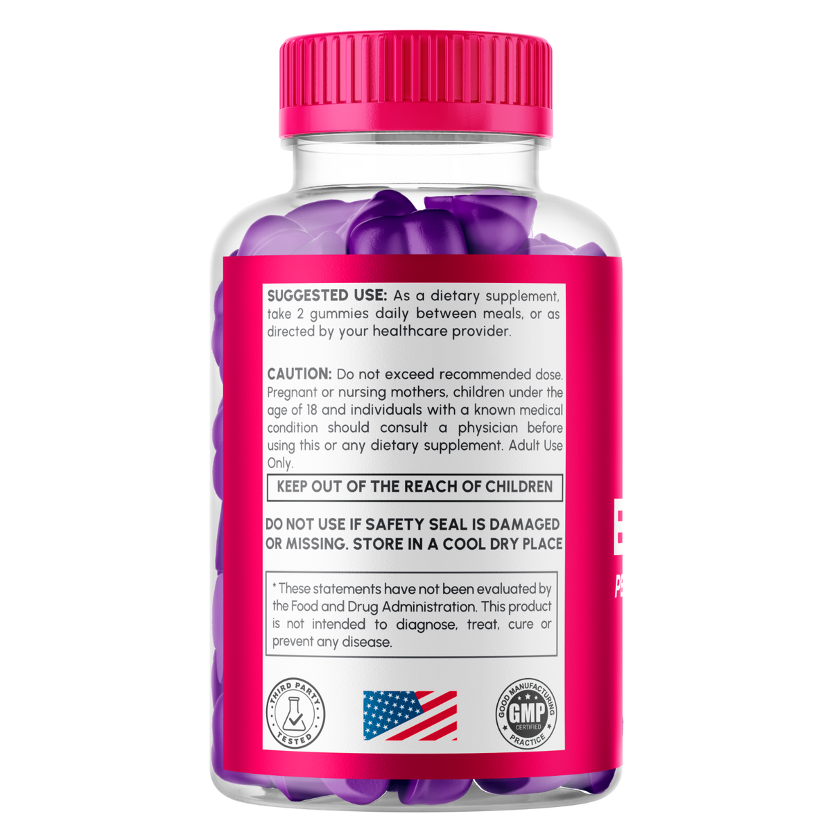 Eros Bites Gummies For Men – 5-Pack All-Natural Male Health Gummies, Raspberry