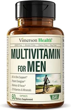 Multivitamin for Men with Vitamin A C D E B12 Zinc Energy Focus Health 60 Capsul