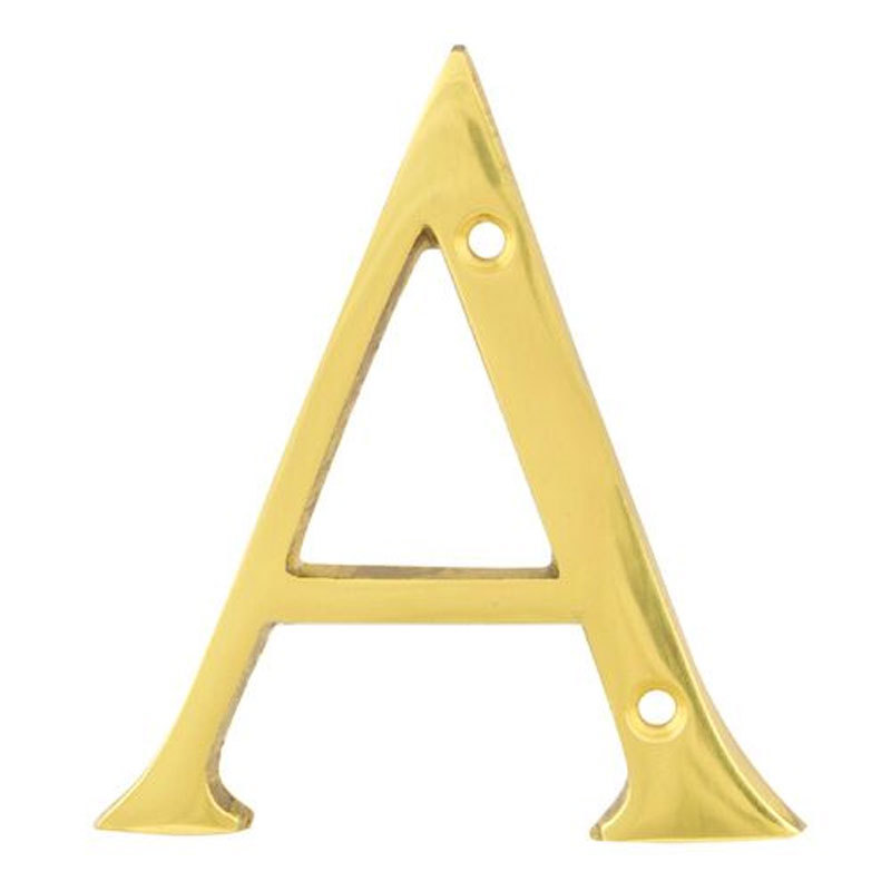 TSS Face Fix Letter 75mm A Polished Brass (TSSNUMERALAB)
