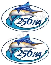 SEA FOX Walk Around Custom Number Clear Vinyl Decal Stickers 2 PC Set, 6.5"x4.5"
