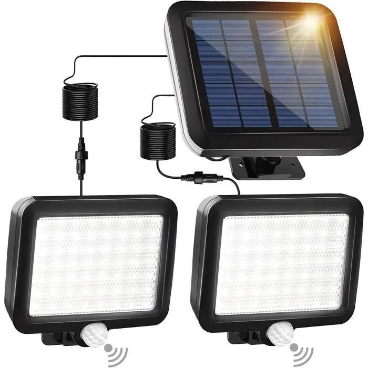 Lampe solaire extérieure 56 LED pour sécuriser une entrée sombre sans travaux électriques
