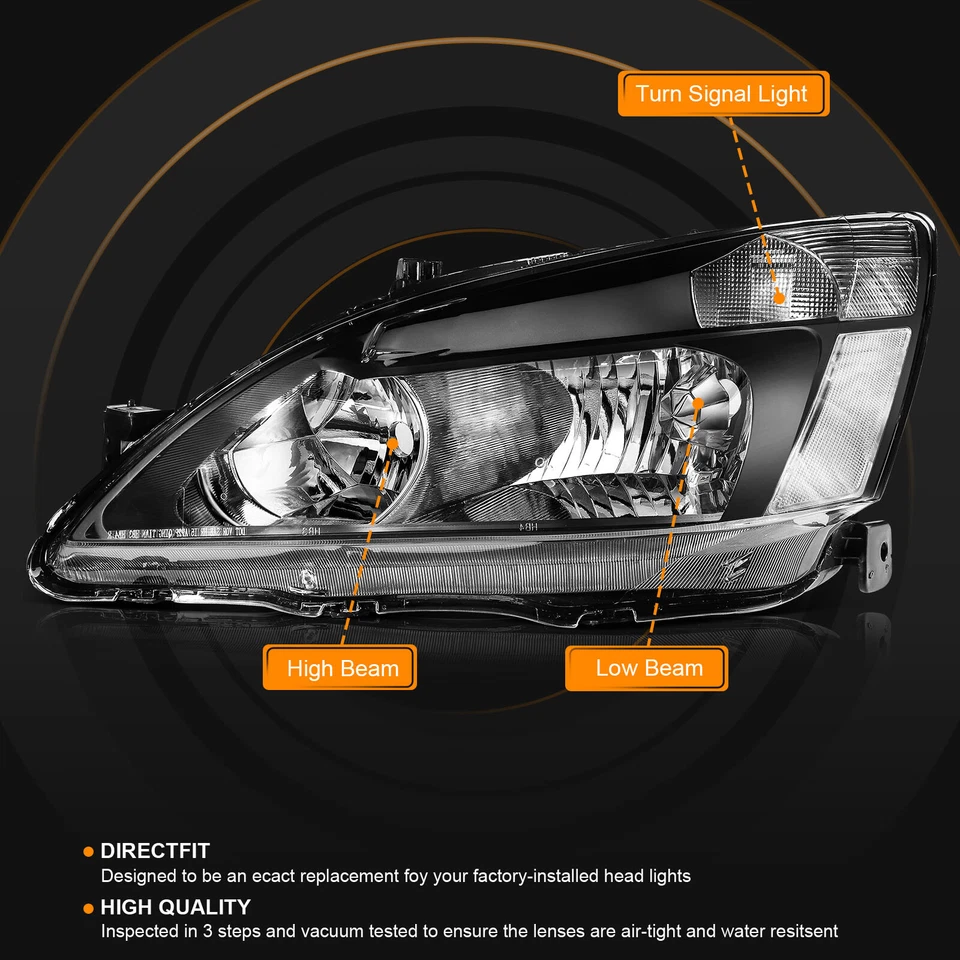 Conjunto de faros para Honda Accord 2003-2006 2007 lente transparente izquierda+derecha Foto 2 de 4