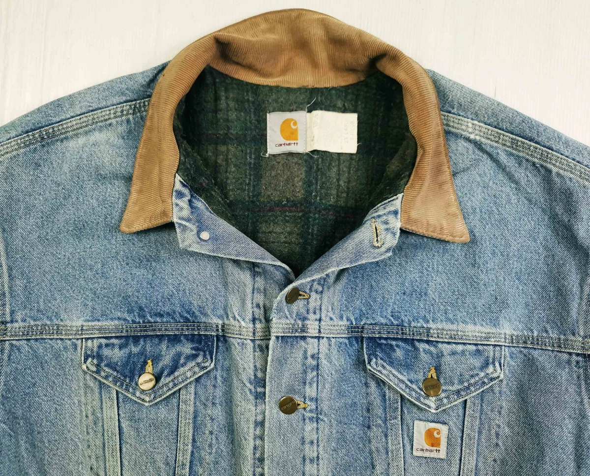 Carhartt jean jacket blanket lined sale