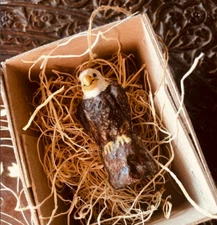 New 3D Dresden Paper Ornament Mini Eagle on Stump Christmas Tree Decoration