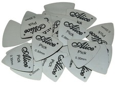 Pack of 30 Alice Guitar Picks Triangle Stainless Steel Plectrums 0.3mm Thickness