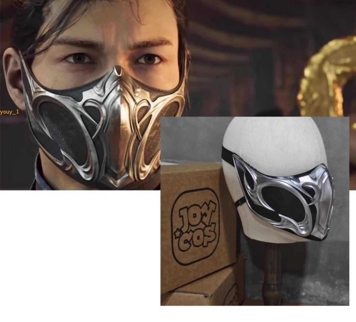 Mortal Kombat NOOB SAIBOT Mask Sub-Zero Replica Cosplay Prop FRP