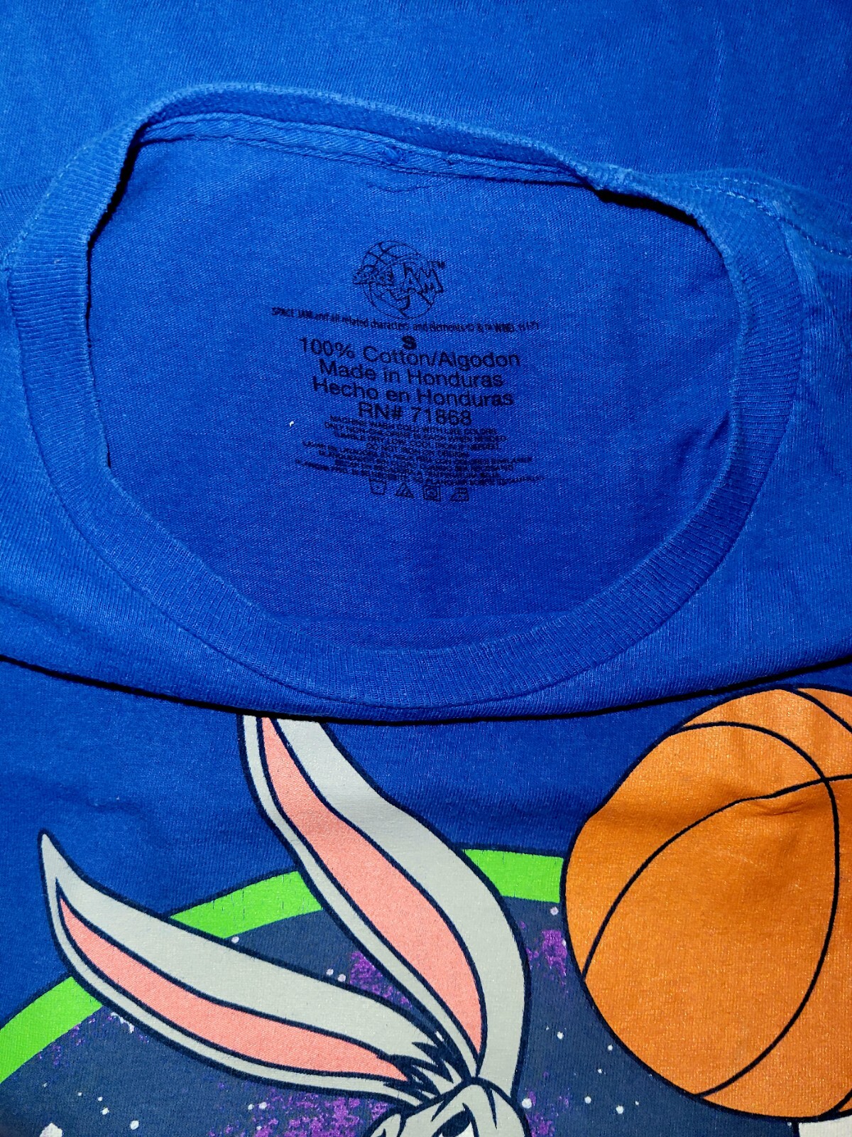T-shirt Vintage Looney Tunes Space Jam – Bugs Bunny 'Ballin', Taille Medium, 100% Coton, Occasion Très Bon état