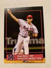 Deven Watts 2018 Mississippi Braves Team Card