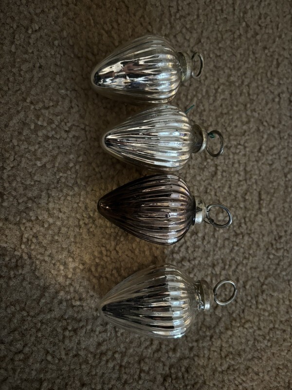 vintage teardrop christmas ornaments Lot Of 4