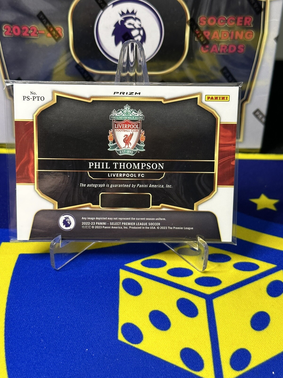 Phil Thompson Sticker 2022-23 EPL Select Phil Thompson Blue Pulsar Autograph Pitch side | eBay