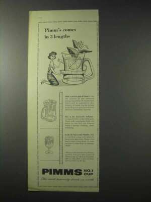 1958 Pimms No. 1 Cup Ad - Pimm's Comes in 3 Lengths