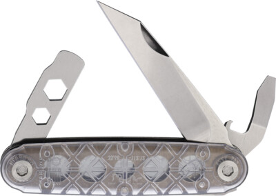 American Service Knife The Iron Sides Clear Folding Multi-Tool Pocket Knife 004C