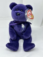Collectible 1997 Ty Beanie Baby Royal Purple Princess Diana Bear Plush