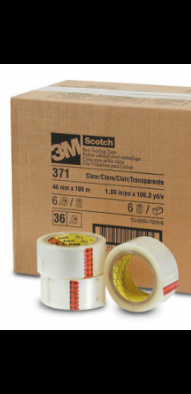 3M Scotch 2 Inch Tape Lotto Di 12 Rotoli Nastro Adesivo Imballaggio 3M BUFF 371 - 48mm X 66m, Colore Marrone Duct Tape - Foto 4
