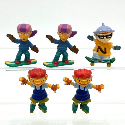 Vintage Lot of 5 Viacom Rugrat Figurines Snowboard Skateboard Roller Blade 2003