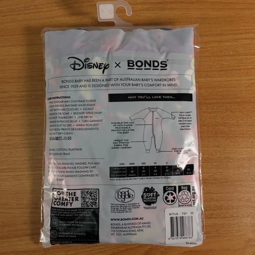 Bonds Blue Disney MINNIE Mouse Wondersuit Zippy (Size 00) 3-6 MONTHS BNWT - Picture 3 of 3