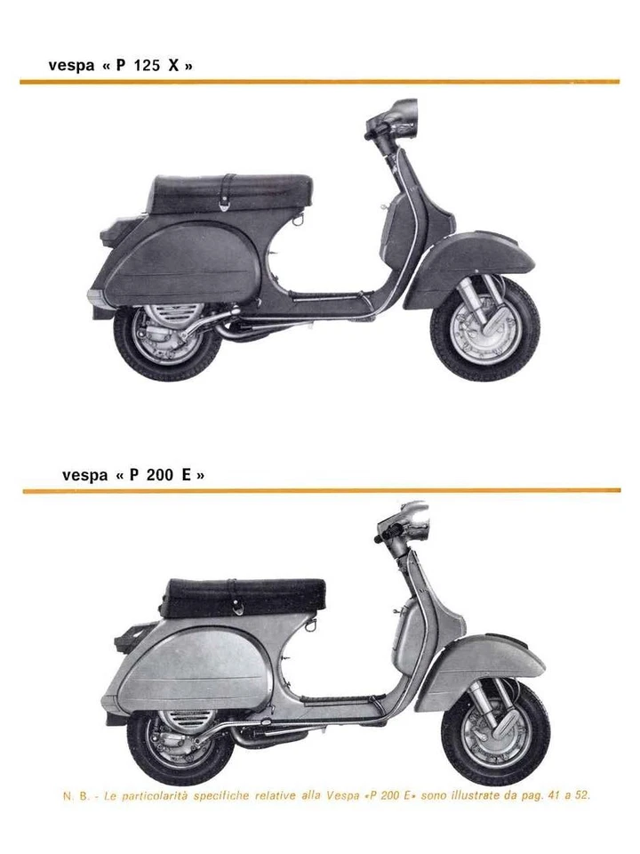 Vespa Piaggio P125X + P200E -2 Manuali uso e manutenzione +parti ricambio in PDF - Immagine 2 di 4