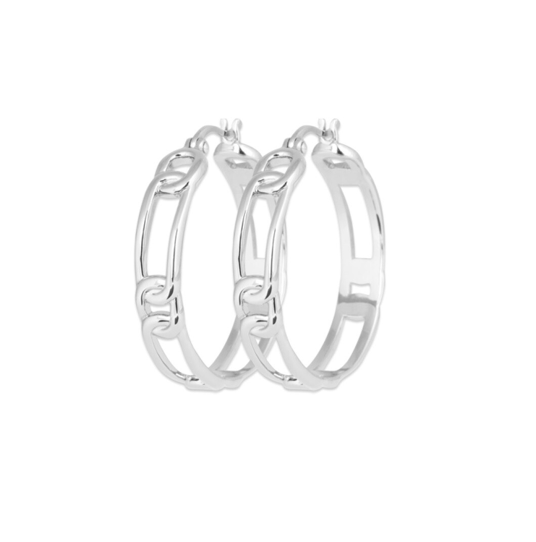 Créoles maille Figaro alternée argent 925 pour un look quotidien