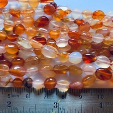 Authentic Carnelian Potato Tumbled Nugget Gemstones Beads 8-10mm - 15.5" Stran