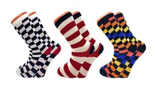 3 Pairs Crazy Pattern Crew Socks Men Women – Colorful Cotton Fun Novelty Gift