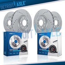 Front Rear Drilled Slotted Disc Brake Rotors Kit for 2020 - 2025 Jeep Gladiator