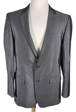 Andrew Fezza Mens 42L Gray Sheen Poly Rayon Suit Seperate Sport Coat B27